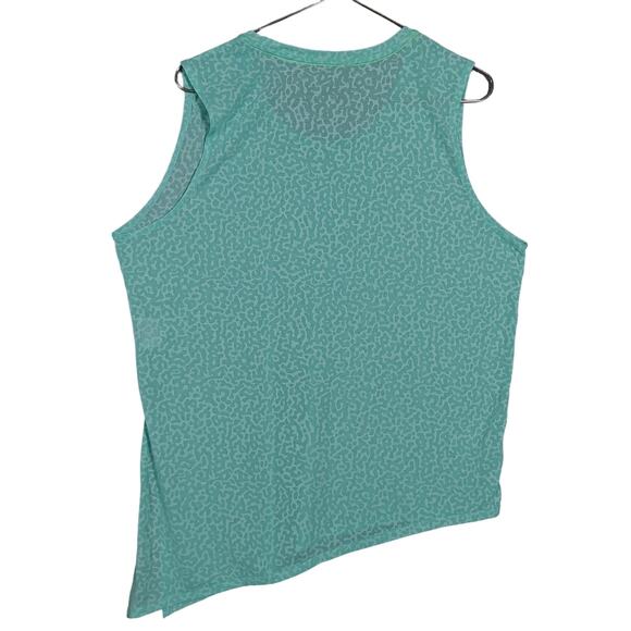 Nike Yoga Asymmetrical Tank Top Size Large / XL Mint Green Sleeveless Acid Wash - Picture 2 of 8